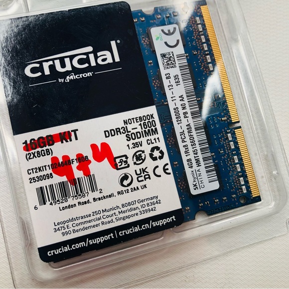 2 Hynix 4+4 GB Kit (1Rx8) Laptop Memory Ram, PC3L 12800S, HMT451S6DFR8A - Picture 2 of 5